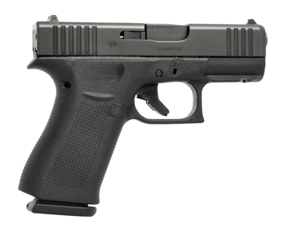 Glock G43X Pistol PX4350203FR, 9mm, 3.41in, Black Textured Polymer Grips, Black Finish, 15 Rds