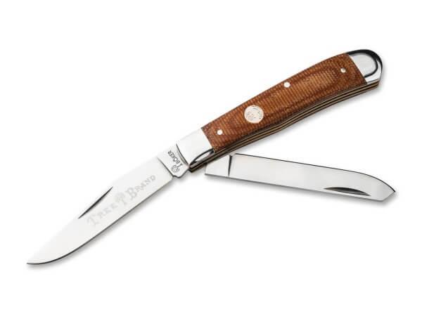 Boker Treebrand Trapper Folding Knife, Brown Canvas Micarta (110889)