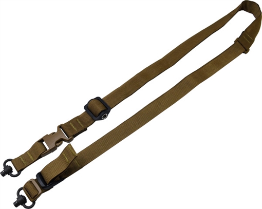 TacShield Warrior 2n1 Sling Padded Web Quick Adjuster QD Push Button Swivel Coyote Brown T6031CY