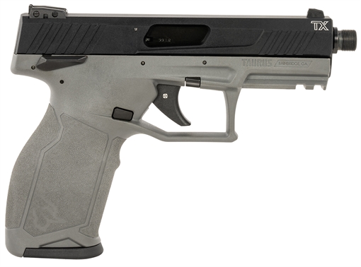 Taurus 1-TX22141G10 TX22 Full Size Frame 22 LR 10+1 4.10" Matte Black Threaded Barrel, Matte Black Serrated Slide, Gray Polymer Frame w/Picatinny Rail, Textured Grip 1-TX22141G10 1TX22141G10