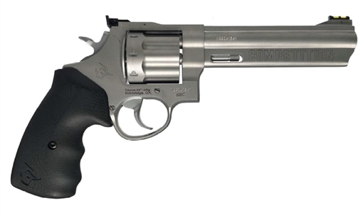 Taurus 2-608069CMP 608 Competition 357 Mag/38 Special +P 8rd 6" Matte Stainless Steel Barrel, Cylinder & Frame, Black Finger Grooved Grip, Transfer Bar Safety, Exposed Hammer 2-608069CMP 2608069CMP