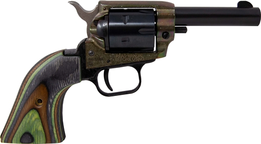 Heritage Barkeep Handgun .22 LR 6rd Capacity 3" Barrel Black Case Hardened with Laminated Green Camo Grip BK22CH3