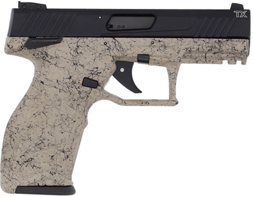 Taurus TX22 Handgun 22LR 10rd Magazines (2) 4" Barrel Black Slide FDE Frame with Black Splatter 1-TX22141SP3-10 1TX22141SP310