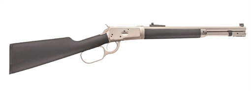 Taylors & Company 1892 Alaskan Take-Down 357 Mag Caliber with 7+1 Capacity, 16" Barrel, Matte Chrome Metal Finish & SoftTouch Black Synthetic Stock Right Hand (Full Size) 220089