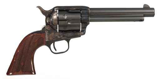 Taylors & Company Gambler 357 Mag Caliber with 5.50" Blued Finish Barrel, 6rd Capacity Blued Finish Cylinder, Color Case Hardened Finish Steel Frame & Checkered Walnut Grip 555129