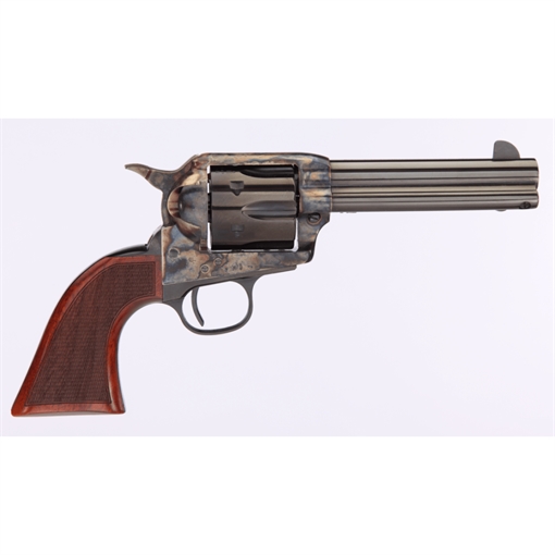 Taylors & Company Runnin Iron 45 Colt (LC) Caliber with 4.75" Blued Finish Barrel, 6rd Capacity Blued Finish Cylinder, Color Case Hardened Finish Steel Frame & Checkered Walnut Grip 550821