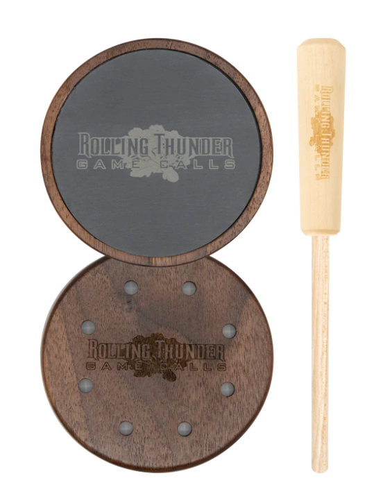 Rolling Thunder Game Calls Slate Pot Turkey Call w/ Hickory Striker #TC005-SLATE