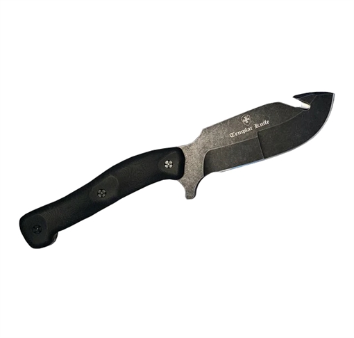 Templar Knife Reagan Field Dressing 4.60" Fixed Gut Hook Plain Powder Coated D2 Steel Blade/ 4.55" Black G10 Handle HBK321