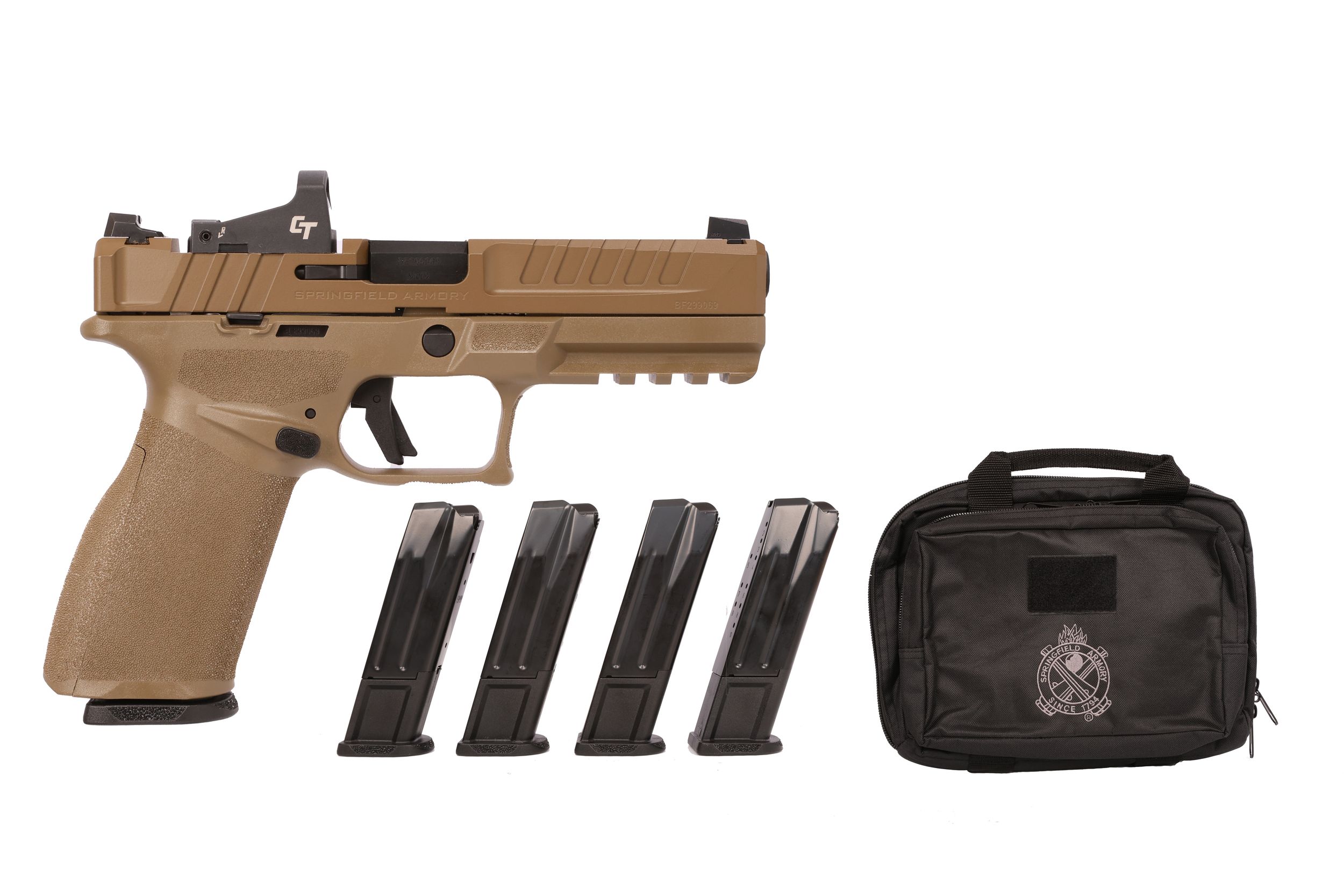 Springfield Echelon Pistol EC9459FLC-U-GU25, 9mm, 4.5in, FDE Polymer Grips, 10 Rds