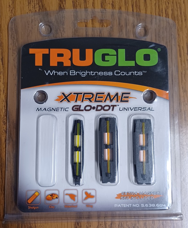 TruGlo Xtreme Magnetic Glo Dot Universal Fiber Optic Shotgun Sight #TG90X **OPEN PKG – MISSING ONE**