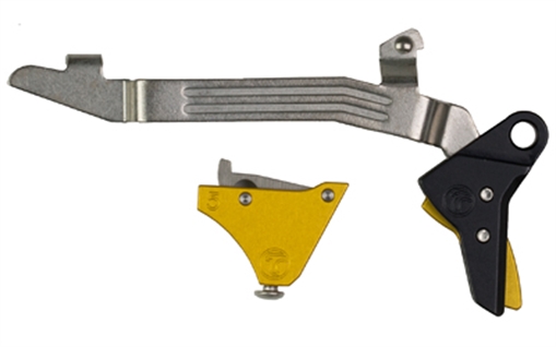 Timney Triggers ALPHAGLOCK5 Alpha Competition 9mm Luger/40 S&W/22 LR, Gold Straight Trigger, Compatible w/Glock Gen5 & Glock 44 ALPHAGLOCK5GOLD