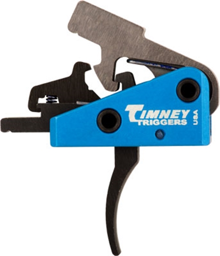 Timney Triggers Targa Long Trigger Two-Stage Curved Trigger with 2 lbs Draw Weight & Black/Blue Finish for AR-Platform 663S