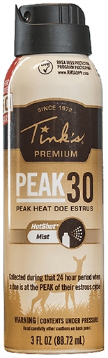 TINKS PEAK30 PREMIUM DEER LURE ESTRUS HOT SHOT MIST 3OZ. AERO WH343 W5343