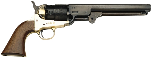 Traditions 1851 Navy Break Open 44 Cal #11 Percussion 7.50" 6 Shot Brass Frame Blued Barrel & Cylinder Walnut Grip FR18511
