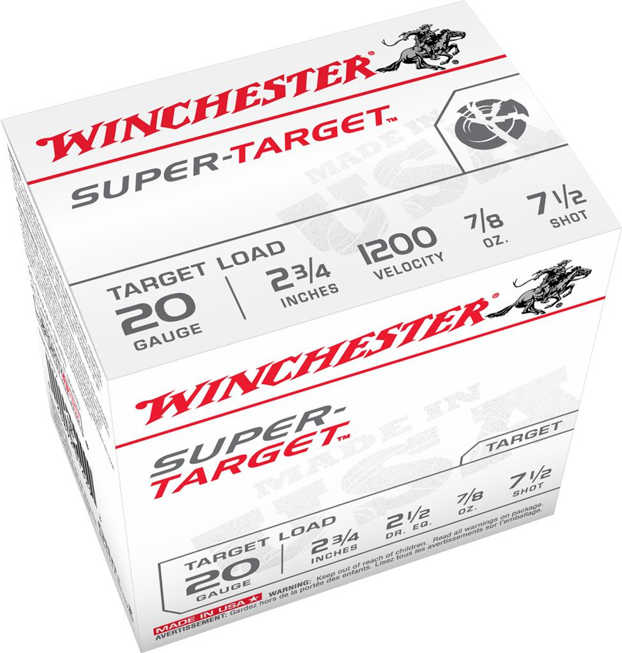 Winchester Super Target 20ga 2-3/4″ 7/8oz. 1200FPS #8 250rd Case #TRGT208
