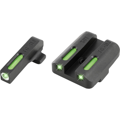 Truglo TFX Tritium/Fiber-Optic Day/Night Sights Fits Springfield XD XDM (excluding 5.25" Comp Series) and XDS - White Outline Front/Rear Green TG13XD1A