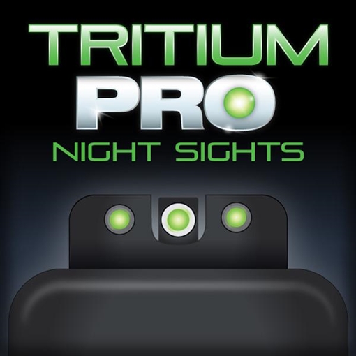 Truglo Tritium Pro Night Sights Fit Novak LoMount .260 Front .450 Rear - White Outline Front/Rear Green TG231N1W