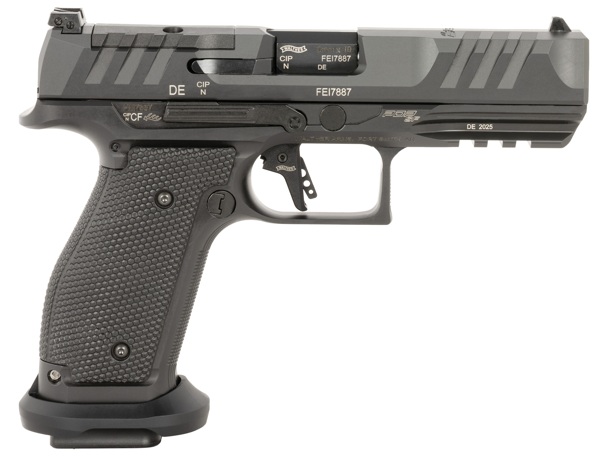Walther PDP Pro Optic Ready Pistol 2897008, 9mm Luger, 4.50in, Textured Polymer Grips, Black Finish, 20 Rds