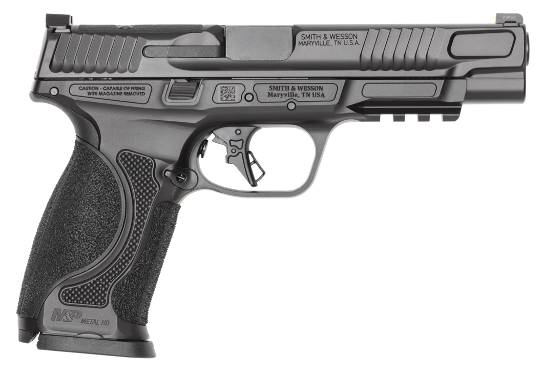 Smith and Wesson M&P9 M2.0 Metal Optic Ready Pistol 14811, 9mm, 5in, Interchangeable Backstrap Grips, Black Armornite Finish, 15 Rds