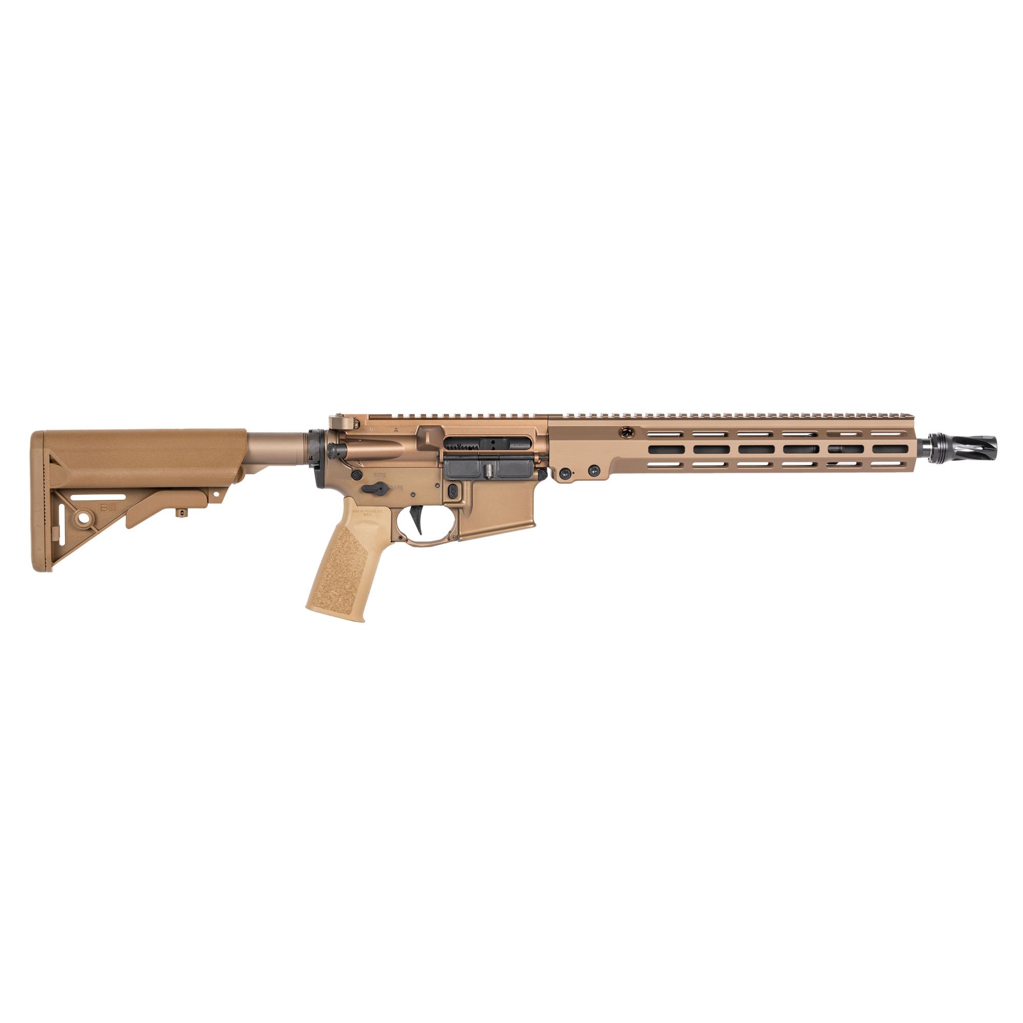 Geissele Automatics Super Duty Mod1, 5.56 NATO, 13.9" P&W W/ HUXWRX Flash Hider, Desert Dirt Color (08-479S)