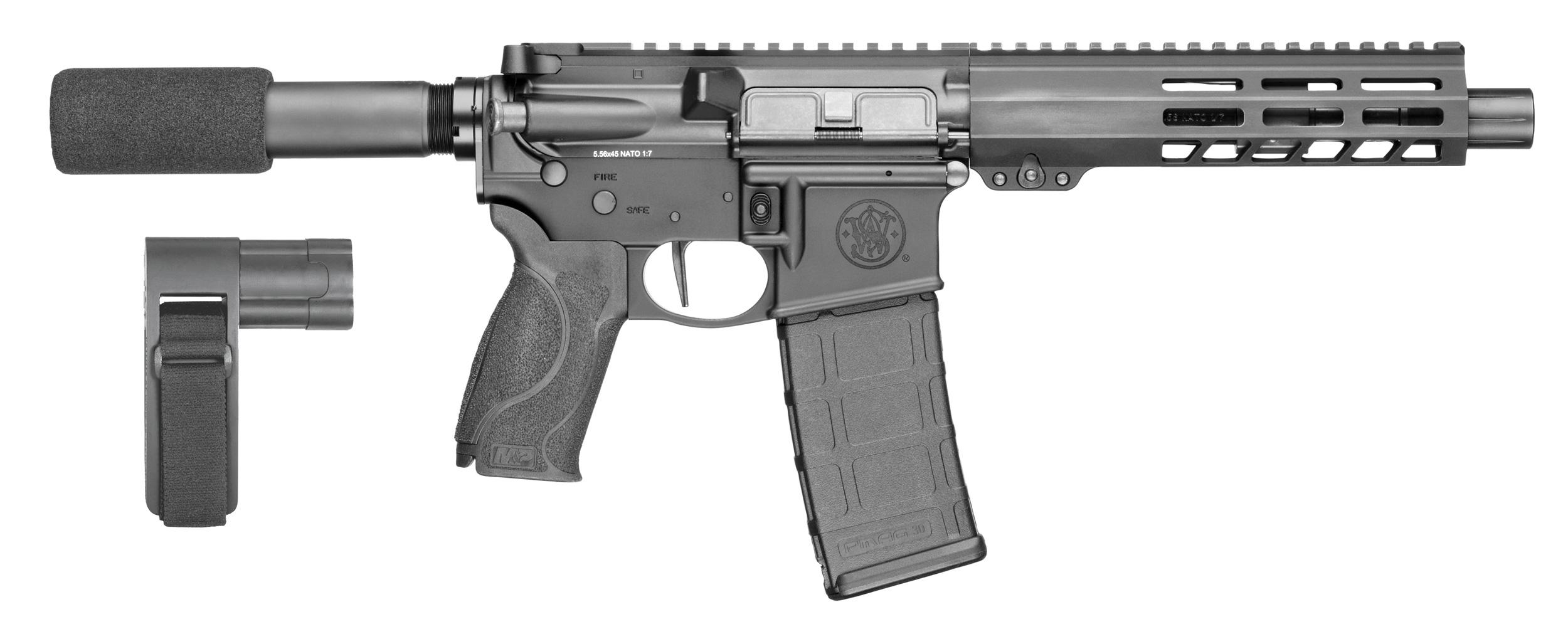 Smith and Wesson M&P15 Pistol Pistol 13963, 223 Rem, 7.5in, Adjustable Palmswell Grip, 30 Rds