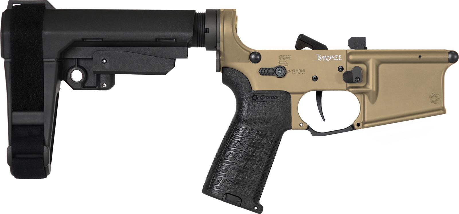 CMMG Banshee MK4 55CA3A1-CT Complete Lower Receiver with Rip Brace, Coyote Tan Finish