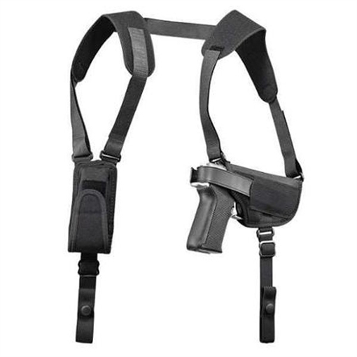 Uncle Mike's Pro-Pak Horizontal Shoulder Holster Shoulder Size 16 Black Nylon Harness Fits Med/Large Semi Autos Fits 3.25-3.75" Barrel Right Hand 77160
