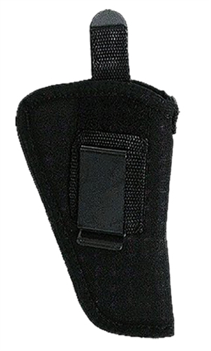 Uncle Mike's GunMate Hip Holster Size 06 Black Tri-Laminate Belt Clip/Belt Loop Fits Med Frame Pistol Fits 4" Barrel Belt 2" Wide Ambidextrous C 21106