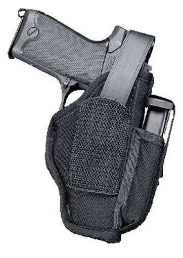 Uncle Mike's Sidekick Hip Holster IWB/OWB Size 01 Black Kodra Nylon Belt Clip Fits Medium Autos Fits 3-4" Barrel Belt 2.25" Wide Includes Adjustment Tool Ambidextrous 70010