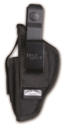 Uncle Mike's Sidekick Hip Holster IWB/OWB Size 02 Black Kodra Nylon Belt Clip Fits Med/Large DA Revolver Fits 3-4" Barrel Ambidextrous 70020
