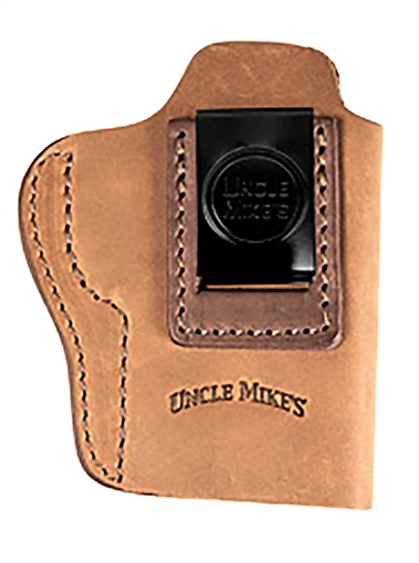 Uncle Mikes-leather(1791) Inside the Waistband IWB, Size 04, Brown Leather, Compatible w/Glock 17/19, Belt Clip Mount, Right Hand UMIWB4BRWA