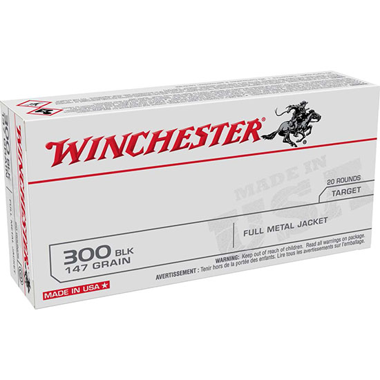Winchester USA .300 Blackout 147gr. FMJ 200rd Case #USA300B147 CS