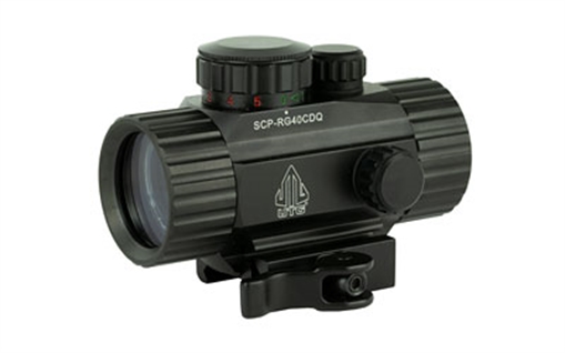 Leapers, Inc. - UTG Instant Target Aiming Sight, 3.8", 38mm, Black, Red/Green Circle Dot, w/Integral QD Mount SCP-RG40CDQ SCPRG40CDQ