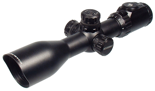 Leapers, Inc. - UTG Accushot Precision Series Rifle Scope, 3-12X44, Illuminated Mil-Dot Reticle, Compact, Adjustable Objective, 36 Colors, Includes EZ-TAP Rings, Black SCP3-UM312AOIEW SCP3UM312AO
