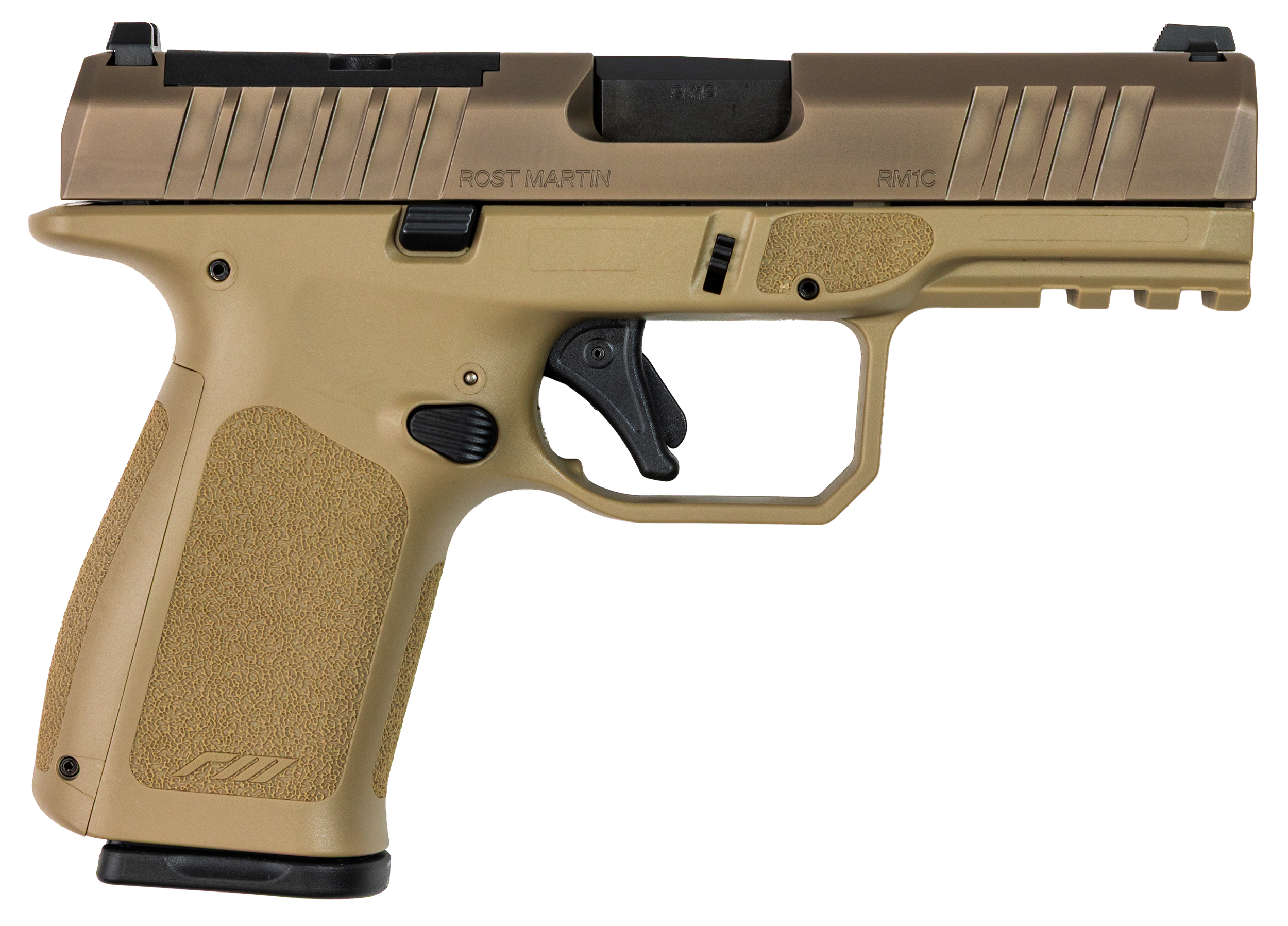 Rost Martin RM1C Optic Ready Pistol RM1CMOVOSP10, 9mm, 4in, Textured Grips, Flat Dark Earth Finish, 10 Rds