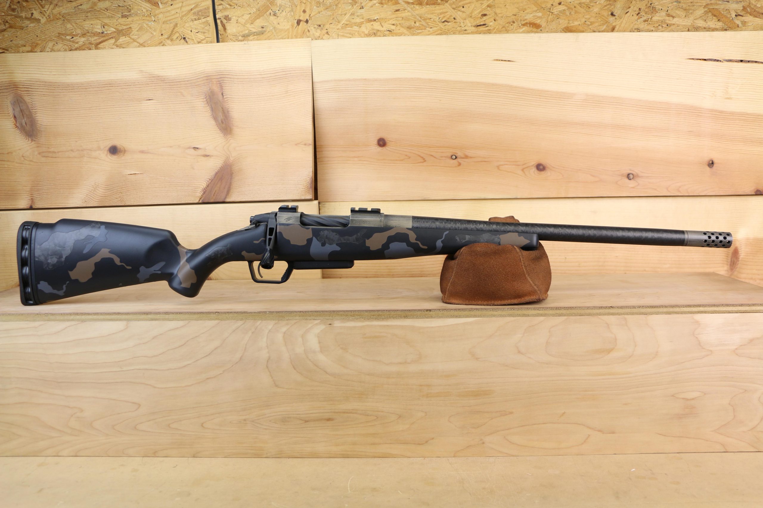Fierce Carbon Rogue XP Rifle ROGSCX22CM18AB, 22 Creedmoor, 18", Carbon Bull Barrel, Radial Brake, Distressed Tan/Custom Chopped Carbon Camo Finish