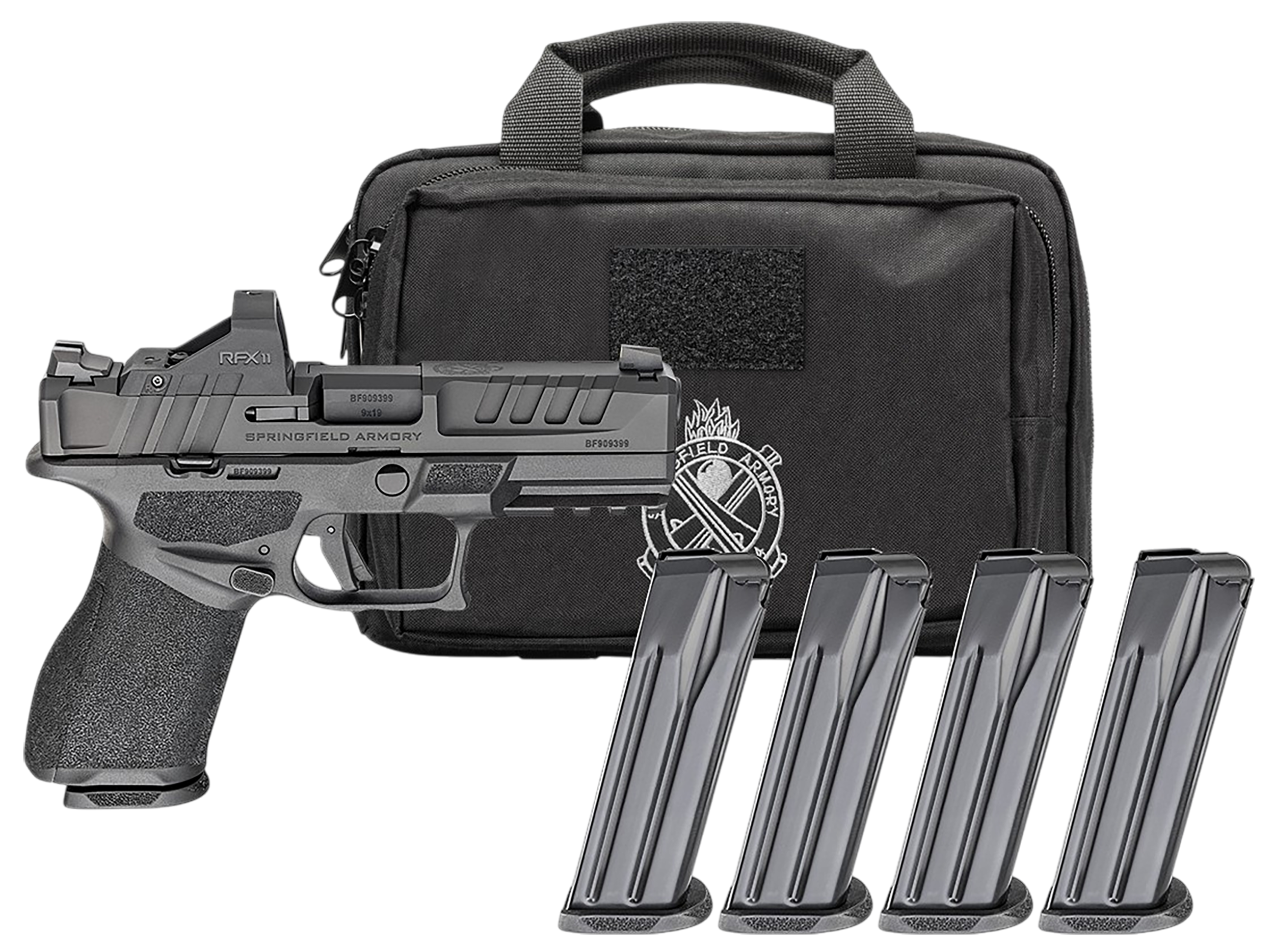 Springfield Echelon Gear Pac Optic Ready Pistol EC9409BLCPAC, 9mm, 4in, Textured Grips, Black Finish, 10 Rds