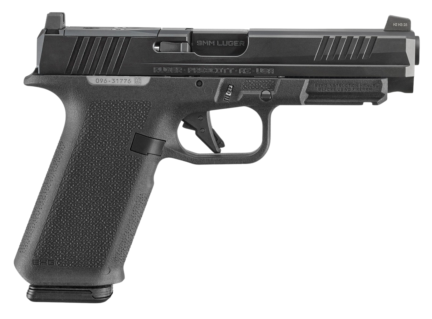 Ruger RXM Semi-Auto Pistol 19444 , 9mm, 4.5", Magpul EHG Black Frame, Black FNC Nitride Slide, Optics Ready, 17 Rd