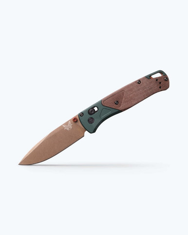 Benchmade Bugout 535FE-2602 3.24" CPM-S90V FDE Battlewash Blade Taiga Green Aluminum Micarta Handle Knife - 535FE-2602