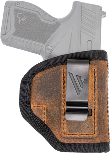 Versacarry Ranger, Inside Waistband Holster, Fits CZ 2075 RAMI, Diamondback DB9, Glock 42/43/48, S&W Shield/Shield Plus and Shield EZ, Springfield XDs, Taurus GX4 and Similar Size Pistols, Leather, Distressed Brown, Right Hand RA2113