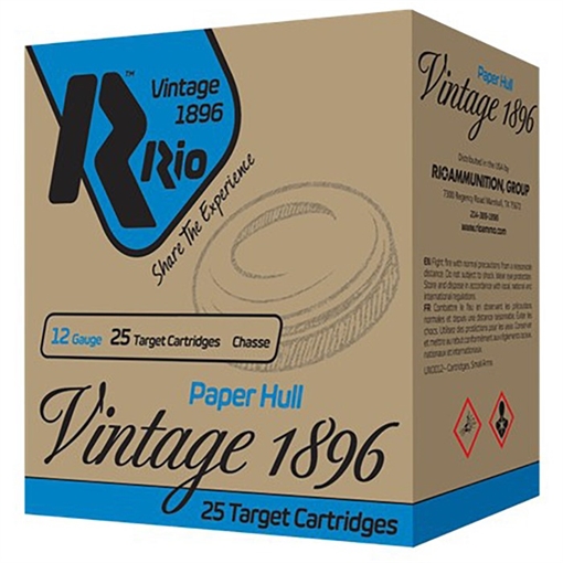 Rio Outdoors Corp. VINTAGE 1896 PAPER TARGET 12 GAUGE 2.75'' 1-1/8OZ #7.5 25/BOX VP32HC75