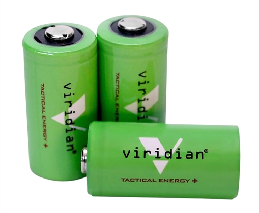 Viridian Weapon Technologies Battery, CR123A Lithium Battery, 3/Pack, Green 350-0006 3500006