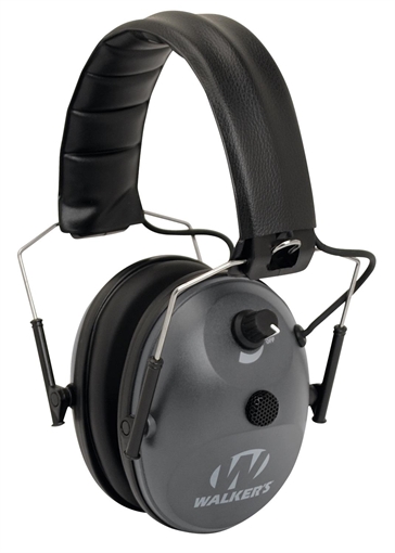 Walker's Single Mic Electronic Muff 24 dB Over the Head Gray/Black Polymer GWPWLK1MEM