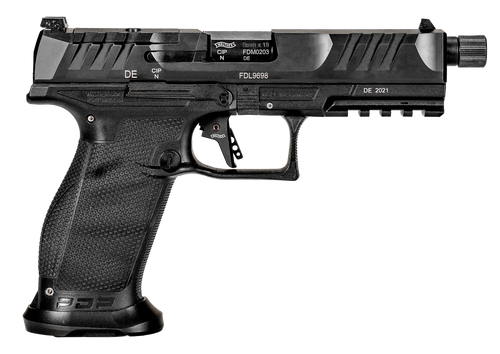 Walther PDP Pro 9mm, 5.1" Threaded Barrel, Black, Optic Ready, 18rd