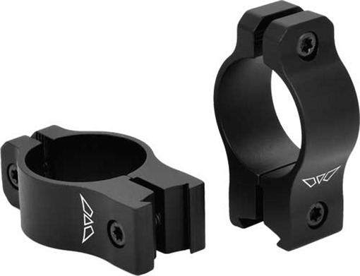 Warne Rimfire Rings Vapor Matte Black Aluminum 1" Tube Medium Rimfire/Vertical Split 3/8" Dovetail 0 MOA V421M