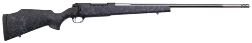 Weatherby Mark V Accumark 7mm PRC 3+1 24" Threaded/Fluted Stainless Barrel, Graphite Black Rec, Gray Webbed Black Monte Carlo Stock, Accubrake Muzzle Brake, Adj. TriggerTech Trigger MAM01N7MMPR8B