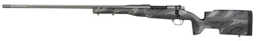 Weatherby Mark V Accumark Pro Left Hand 257 Weatherby Magnum, 26" Threaded Barrel, Black w/ Gray Sponge Pattern Accents, Gray Rec, 3rd