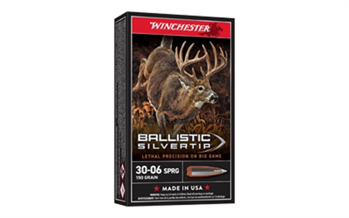 Winchester Ammo Ballistic Silvertip 30-06Springfield 150gr Rapid Controlled Expansion Polymer Tip 20 Per Box/10 Case SBST3006