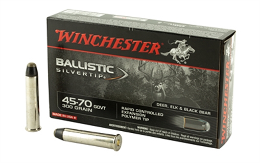 Winchester Ammo Ballistic Silvertip 45-70Gov 300gr Rapid Controlled Expansion Polymer Tip 20 Per Box/10 Case SBST4570