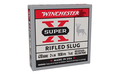 Winchester Ammo Super X 410Gauge 2.50" 1/5oz Rifled Slug Shot 5 Per Box/50 Case X41RS5